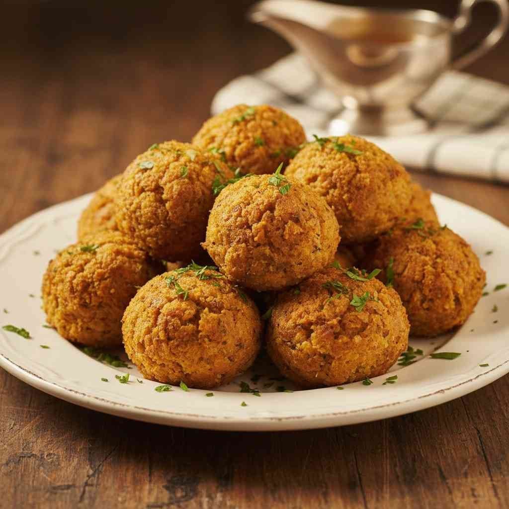Classic 1940s Bread Stuffing Balls – Crispy & Tender Comfort Food - Bread
